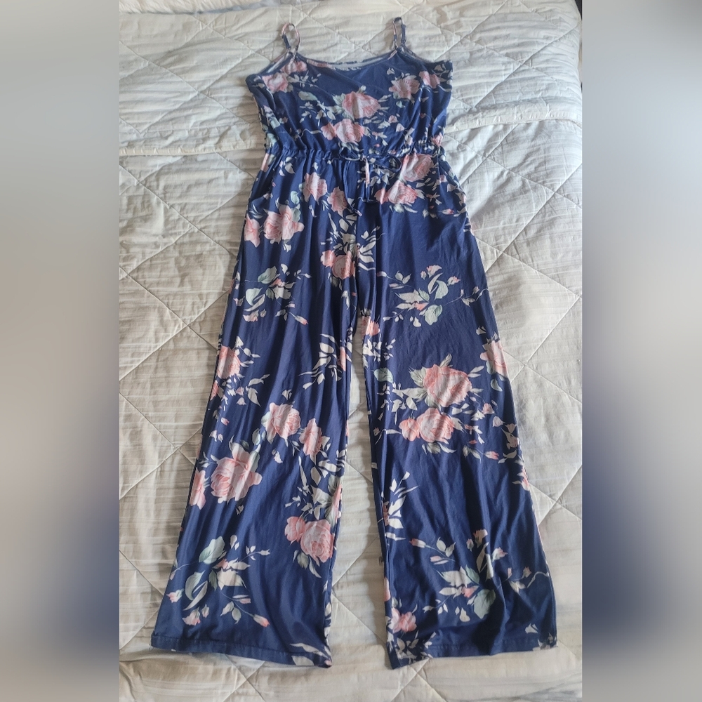 Blue Floral Romper